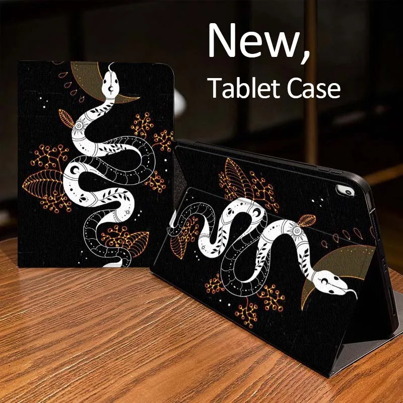 

Cartoon Snake Cat Pattern Case For iPad Pro mini Air 1 2 4 3 5 6 7 8gen 9gen 11 M2 M3 M4 6th 7th 10th 11th Gen 2025 Tablet