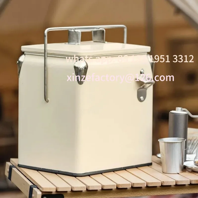 

Outdoor retro incubator ice bucket metal ice bucket plastic portable electric refrigerator camping portable ice pack