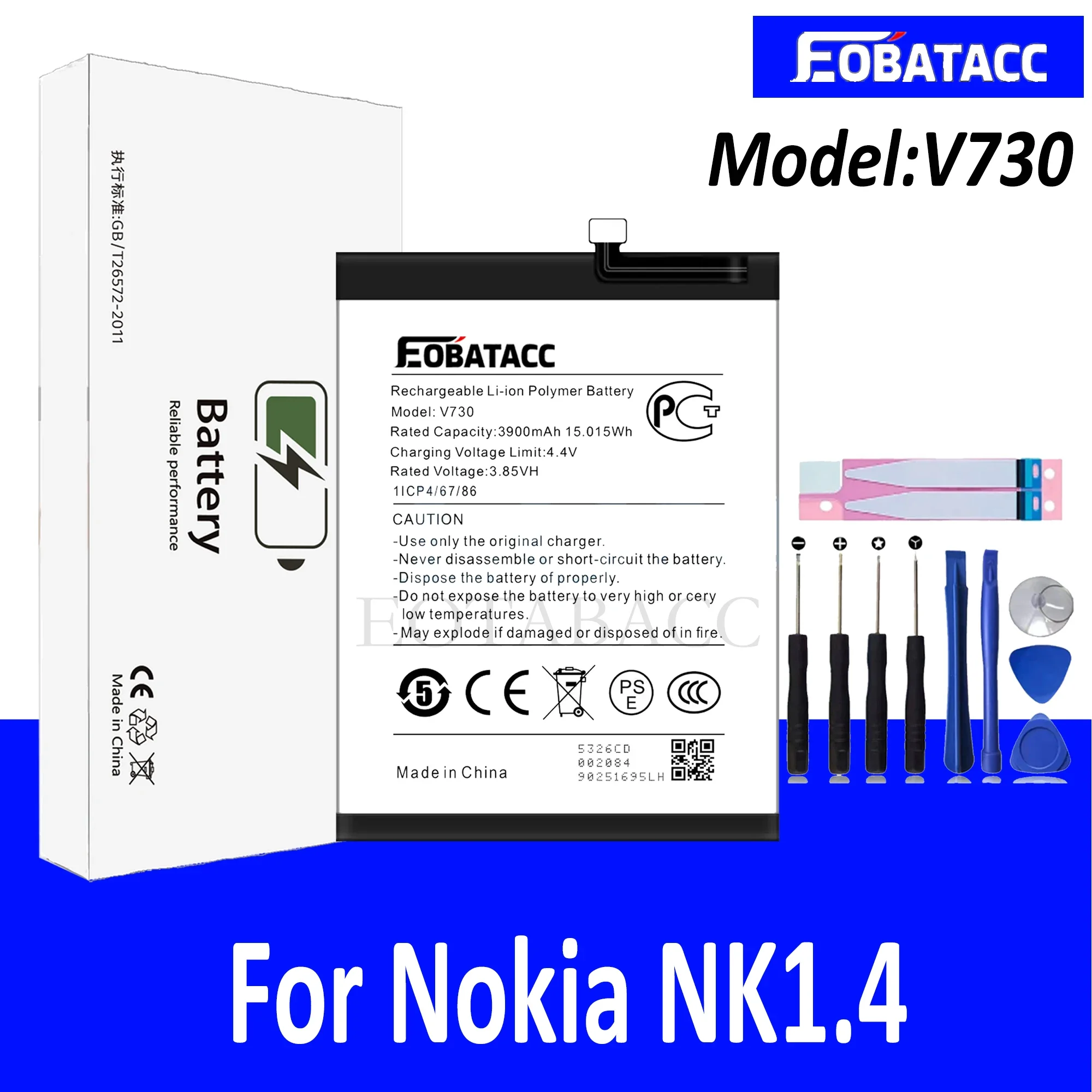 

EOTABACC 100% New Original Battery V730 For Nokia NK1.4 Phone Battery +Tools