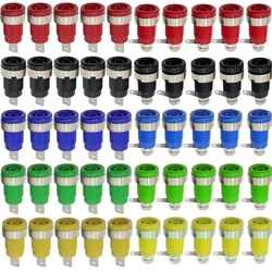 20 piezas Terminal de toma de plátano de seguridad aislado 32A 4mm 5 colores conector hembra de montaje en Panel conector de cable de poste de unión