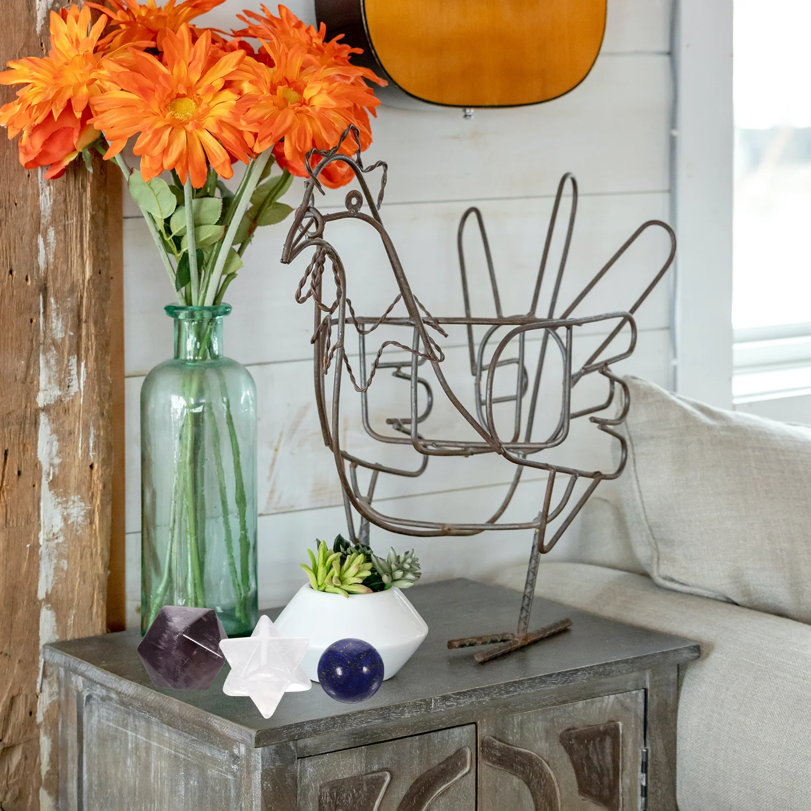 

7 Piece Crystal Decorative Set Complete Set of Natural Solid Crystals for and Holistic Meditation