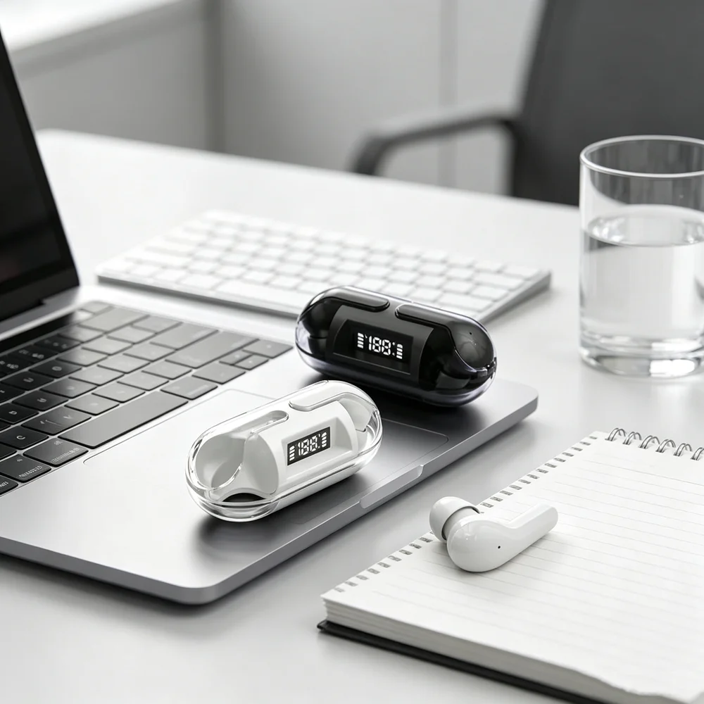 TWS Wireless Bluetooth Earphones, In-Ear, Noise Cancelling, Super Long Battery Life, TWS Touch Control Stereo Sports Earbuds