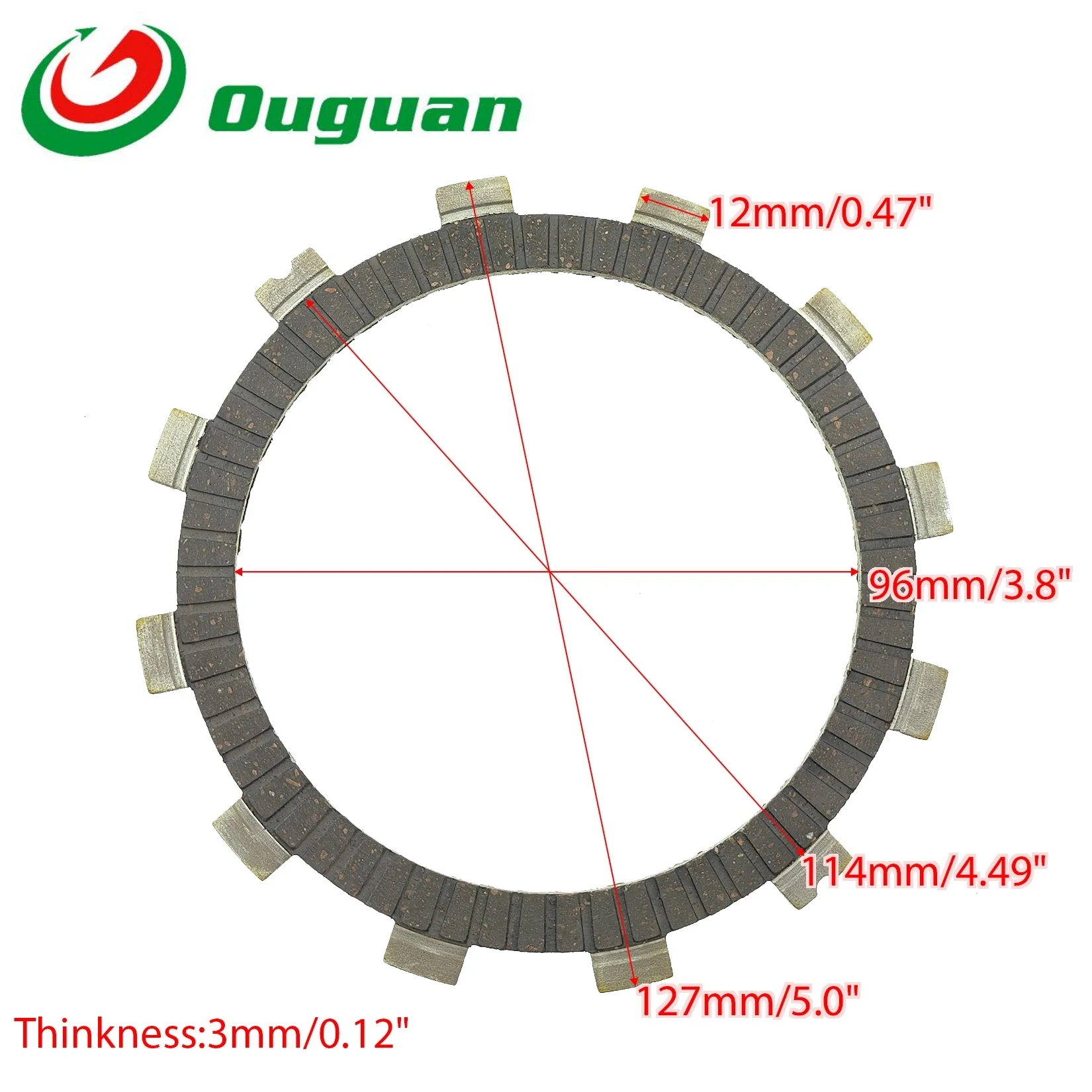 ouguan for Suzuki GS125 GT125 GZ125 DR125 DF125 GSX150F GSX-R150 L6-L8 Gixxer 155 GN125 Clutch Friction Steel Plate Discs
