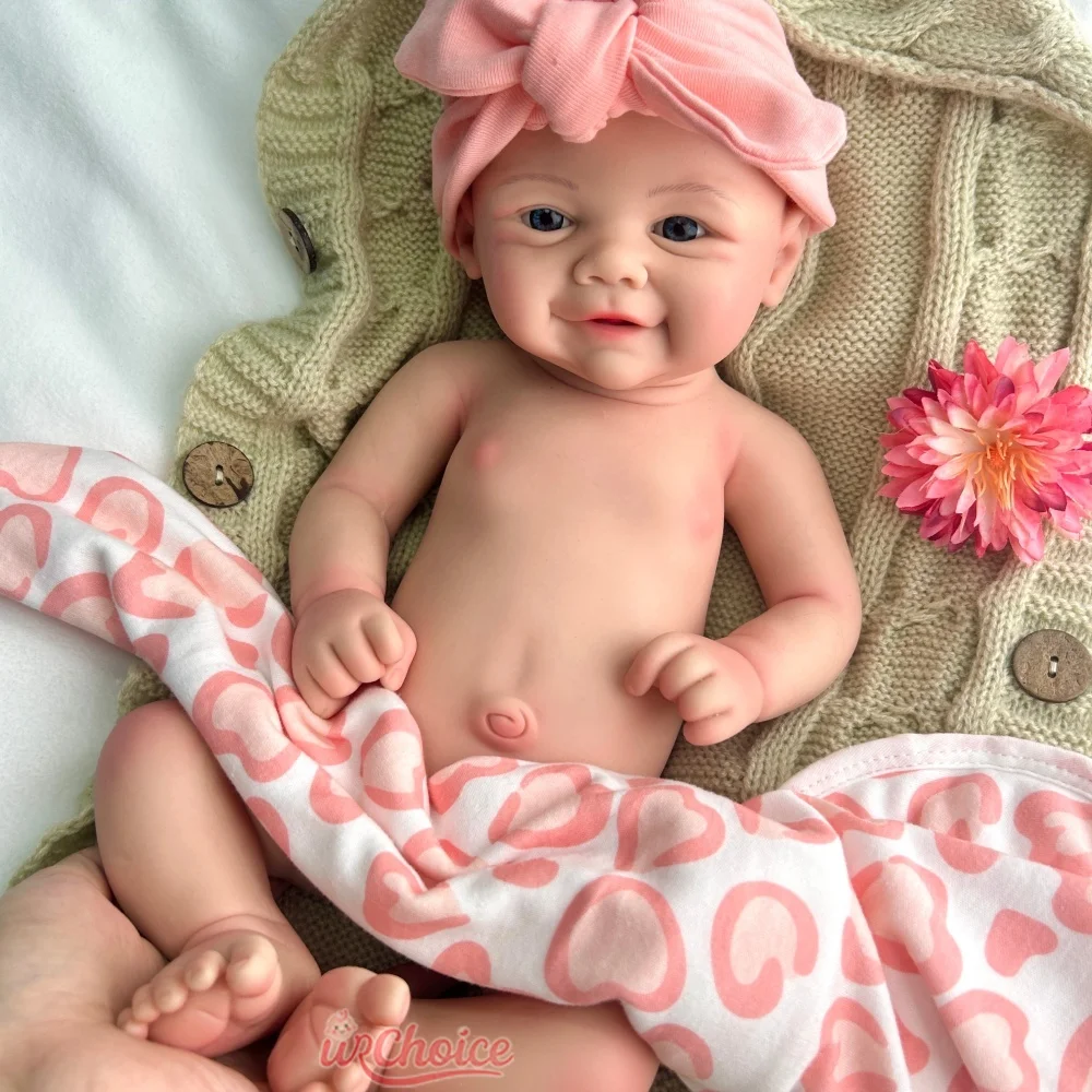 43cm Cute Doll Lifelike Baby Girl Vivienne Silicone Reborn Baby 3D Skin Painted Weighted Doll for Grandma Birthday Gift
