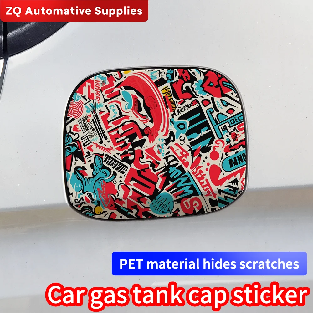

Car Stickers Funny Graffiti Car Fuel Tank Cap Trim Cover Decoration Sticker Waterproof Sunscreen Auto Tank Stickers Accessories