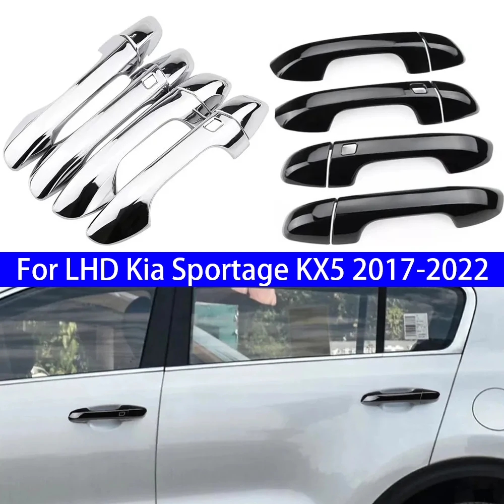 Für LHD Kia Sportage KX5 2017-2022 Auto Carbon Stil Schwarz Außentür Griff Molding Abdeckung Trim Fahrzeug Zubehör decor