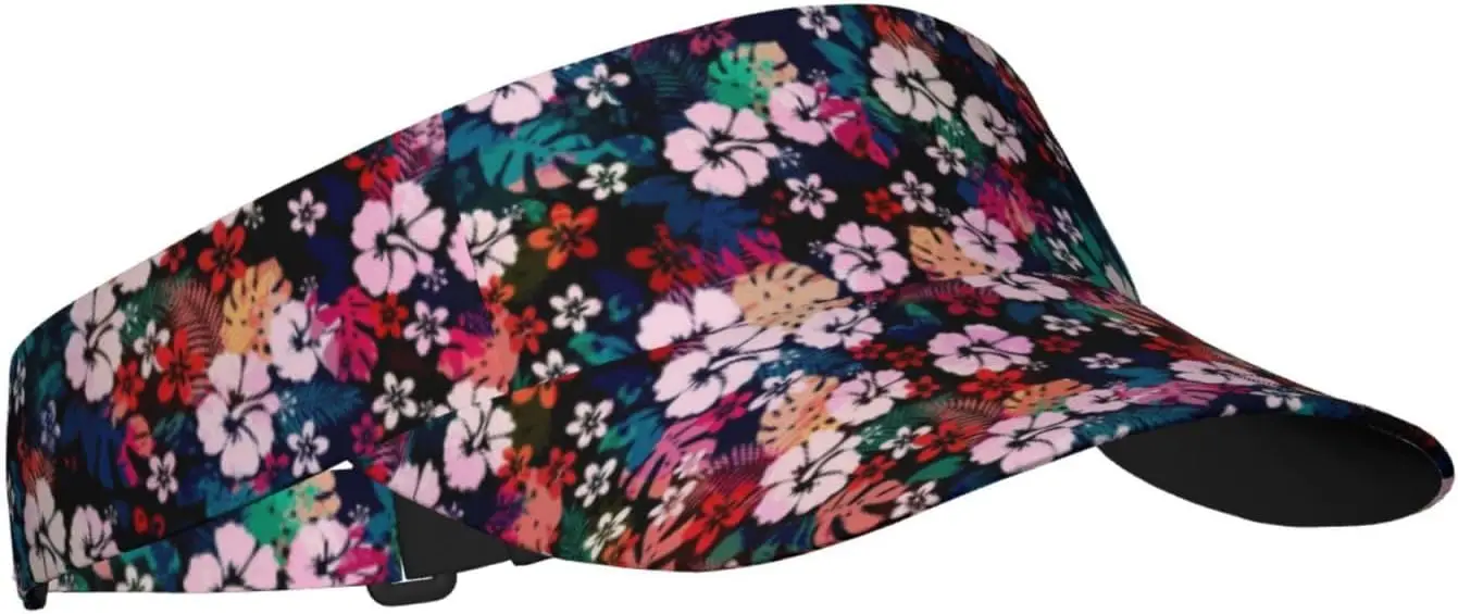 Sport Sun Visor Hat Hawaiian Tropical Floral Women Men Sun Hat Cap for Running Golf