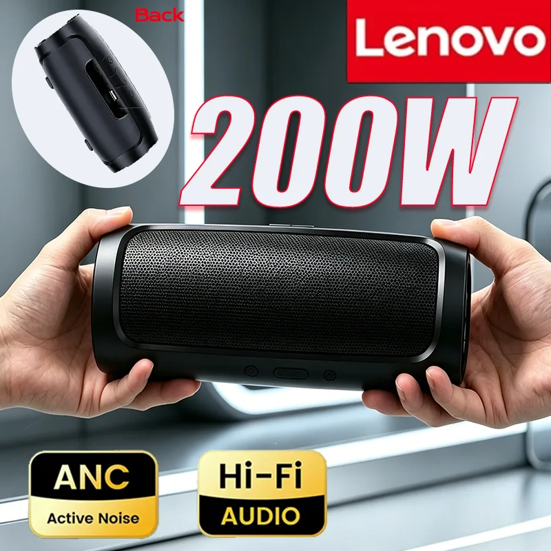 Altavoz Bluetooth Lenovo, Altavoz Dual Estéreo, Reproducción TF USB, Radio FM, Subwoofer, Altavoces Inalámbricos Portátiles 2026 NUEVO