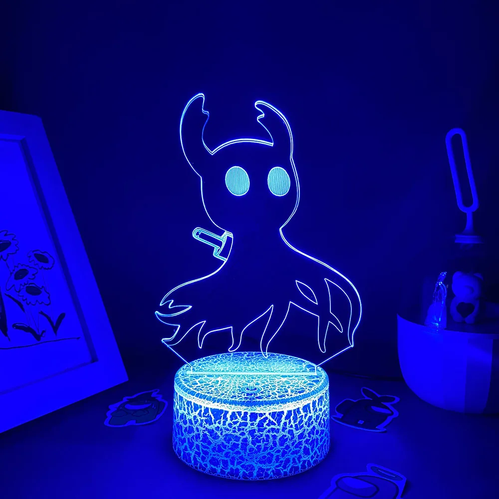 Hollow Knight Game 3D Lamps Led RGB Neon Night Lights Birthday Toys Cool Gift For Friends Kid Bed Room Table Colorful Decoration