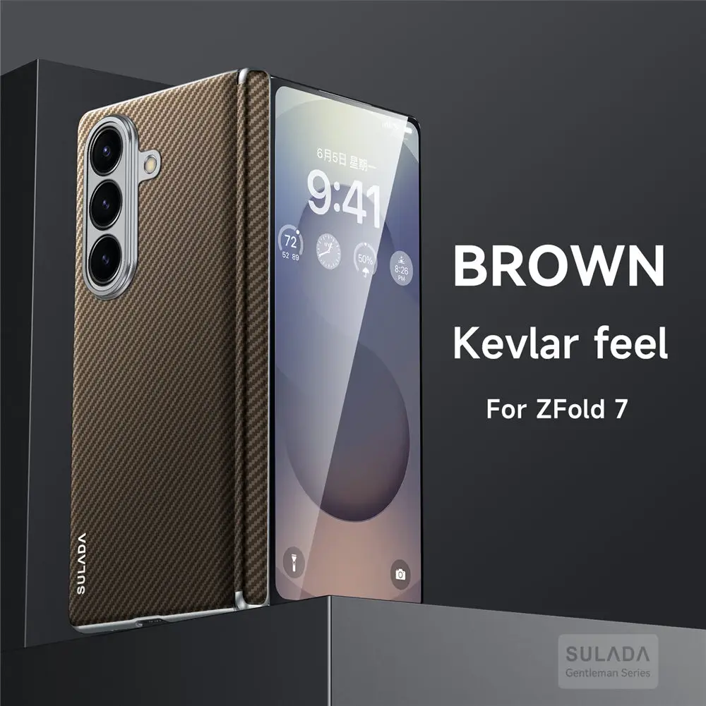 

600D Aramid Fiber Pattern Magsafe Case For Samsung Galaxy Z Fold7 Hinge Protective Back Cover