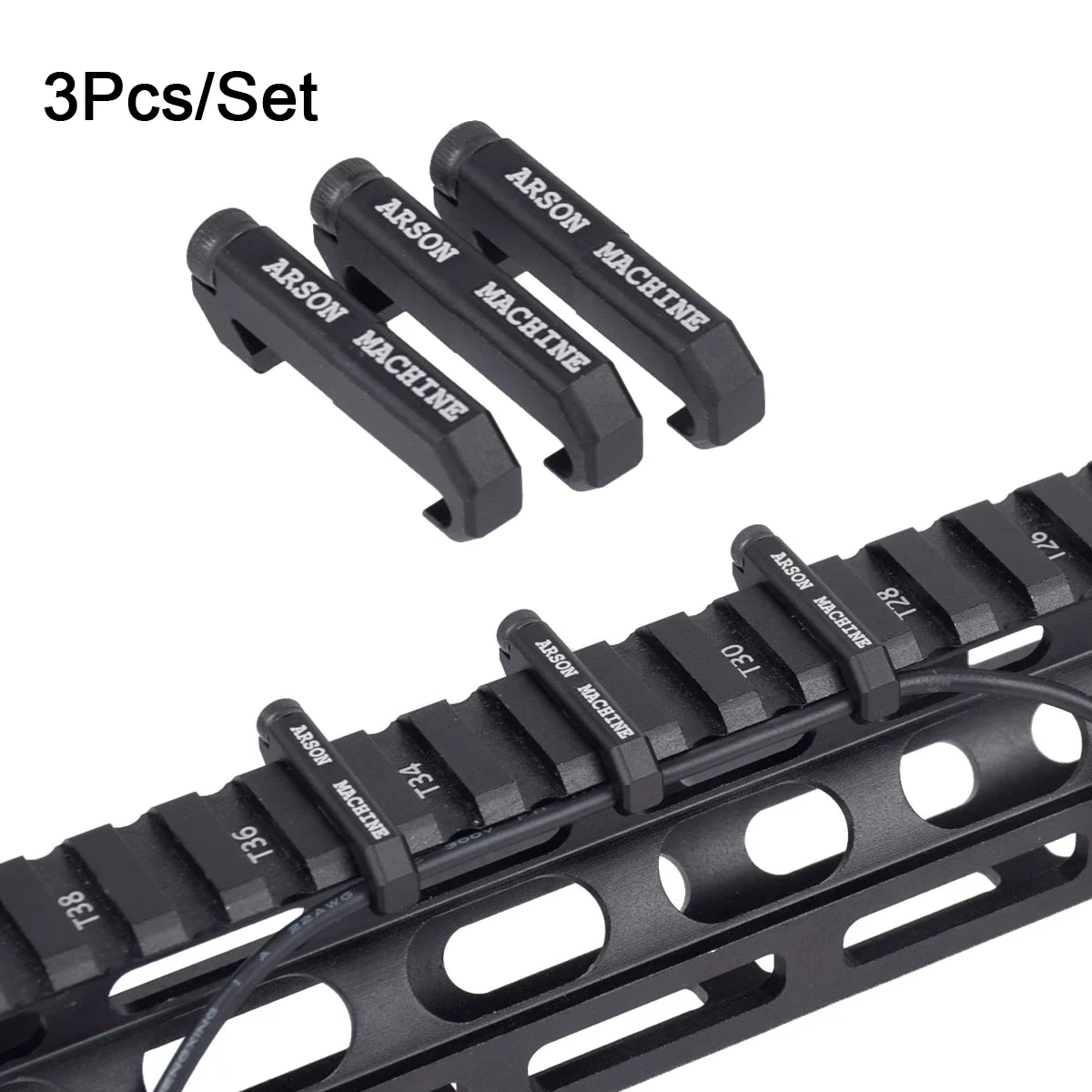 New Aluminum 3pcs/Set Wire Guide System Cable Management Rail Cover For M300 M600 PEQ Weapon Light Cable Wire Guide Tail Fixed