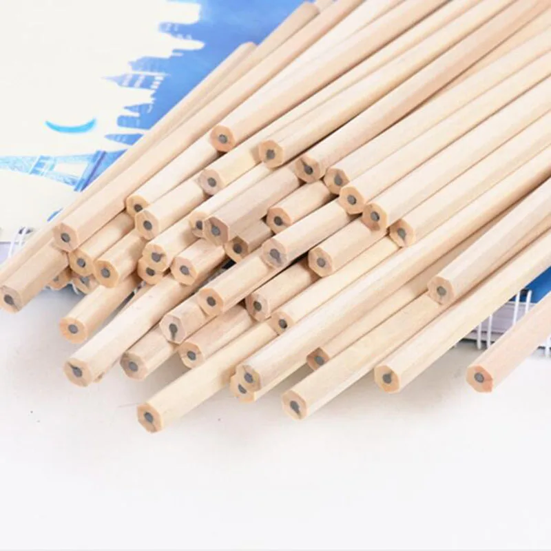 Wood Pencil Non-Toxic Hexagonal Children'S Primary School Painting Writing HB Art Stationery Student Office Supplies 10 Pieces