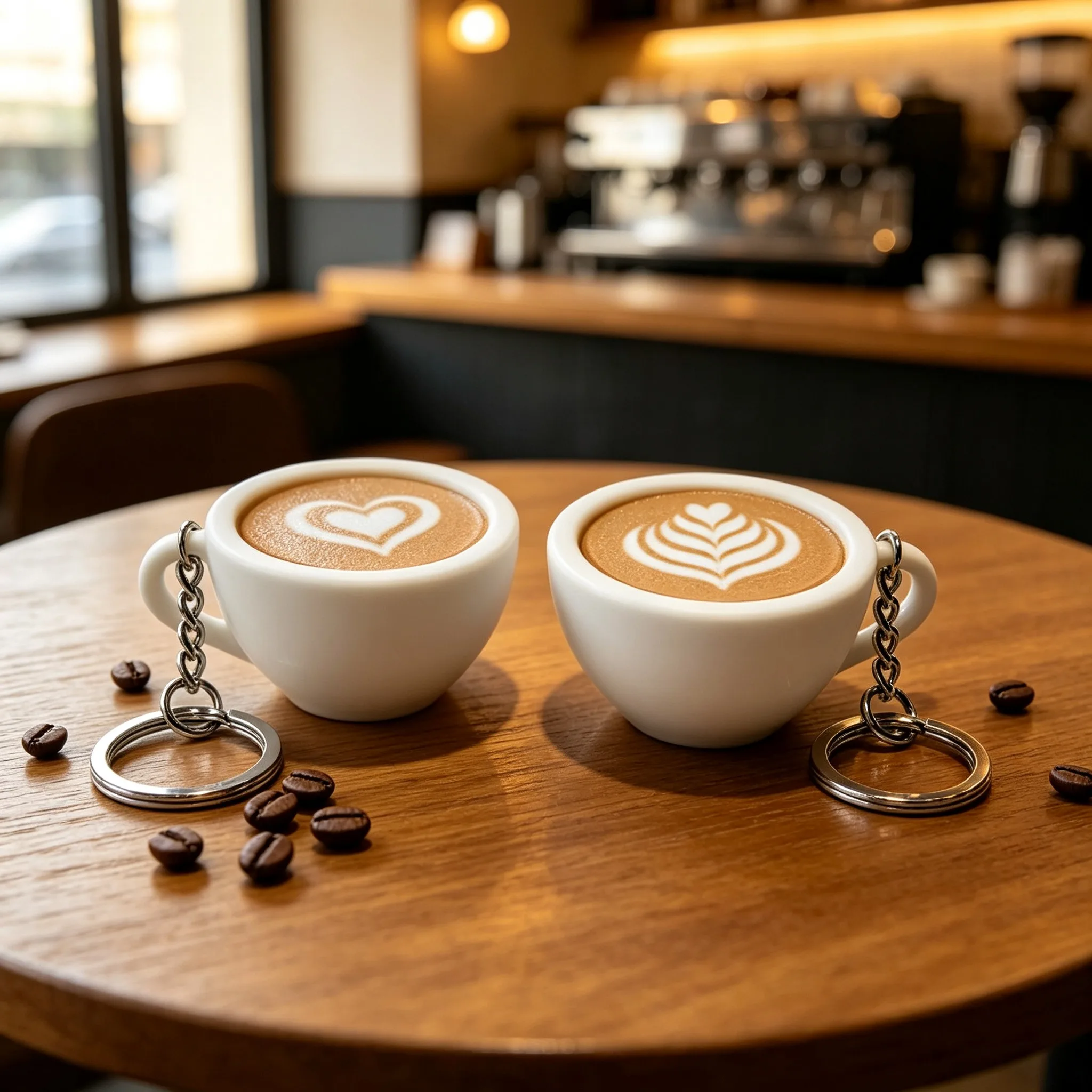 3D Printed Latte Coffee Cup Clicker Keychain, Cute Art Fidget Stress Relief Sensory Toy, Mini Backpack Bag Pendant Novelty Gifts