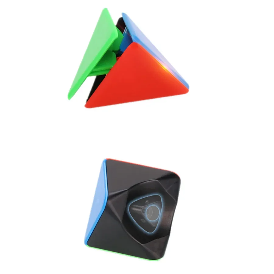 Guanlong 3x3 Velocidad colorida Pirámide sin pegatinas Cubo mágico antiestrés 3x3x3 Aprendizaje rompecabezas educativo Cubo mágico juguete para regalo