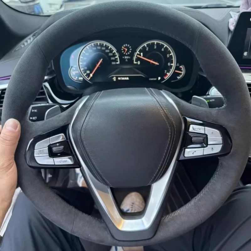 

Hand-Sewn Suede Car Steering Wheel 5 Series 6 Series X3 X5 M3 4 Series X1 X7 Accessories Steering Wheel Cover For BMW 3 Series