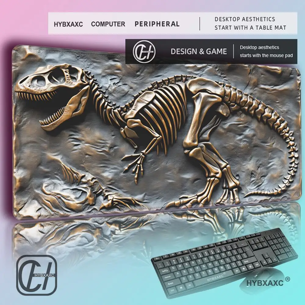 HYBXAXC Dinosaur fossil design MousePad Desk Mat gaming mats rubber anti-slip Durable pc accessories keyboard Extended mousepads