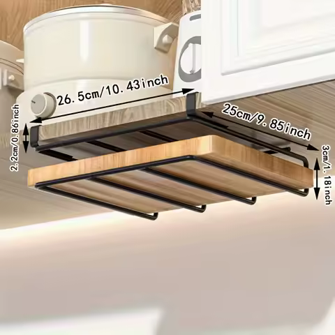 Kitchen hook rack, which can hang cutting boards, pot covers, and cabinet door hooks, making it easy to organize kitchen utensil