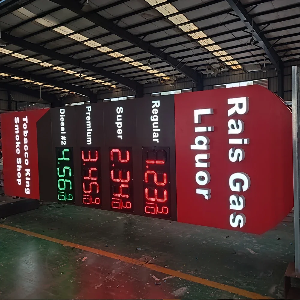 

Free standing billboard waterproof outdoor advertising board price pylon sign led gas station