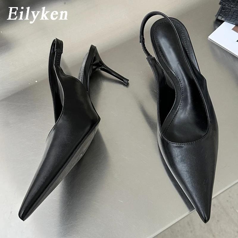 Eilyken New Sexy Soft Leather Women décolleté a punta Fashion Ladies Slingback sottile sandalo con tacco alto scarpe da festa primaverili