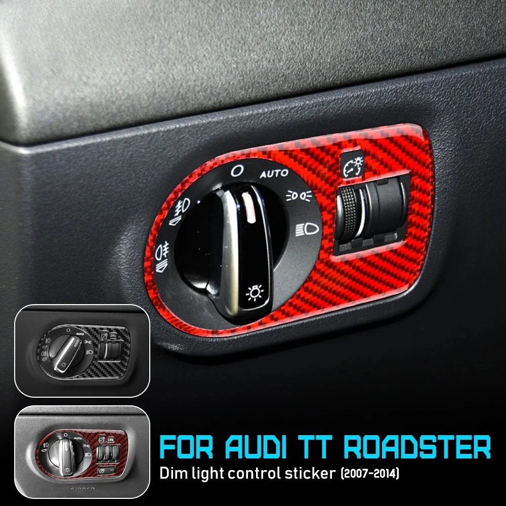 

Headlight Control Swtich Button Panel Cover Trim Carbon Fiber Decoration Sticker For Audi TT 2007-2014 Car Interior Accessories