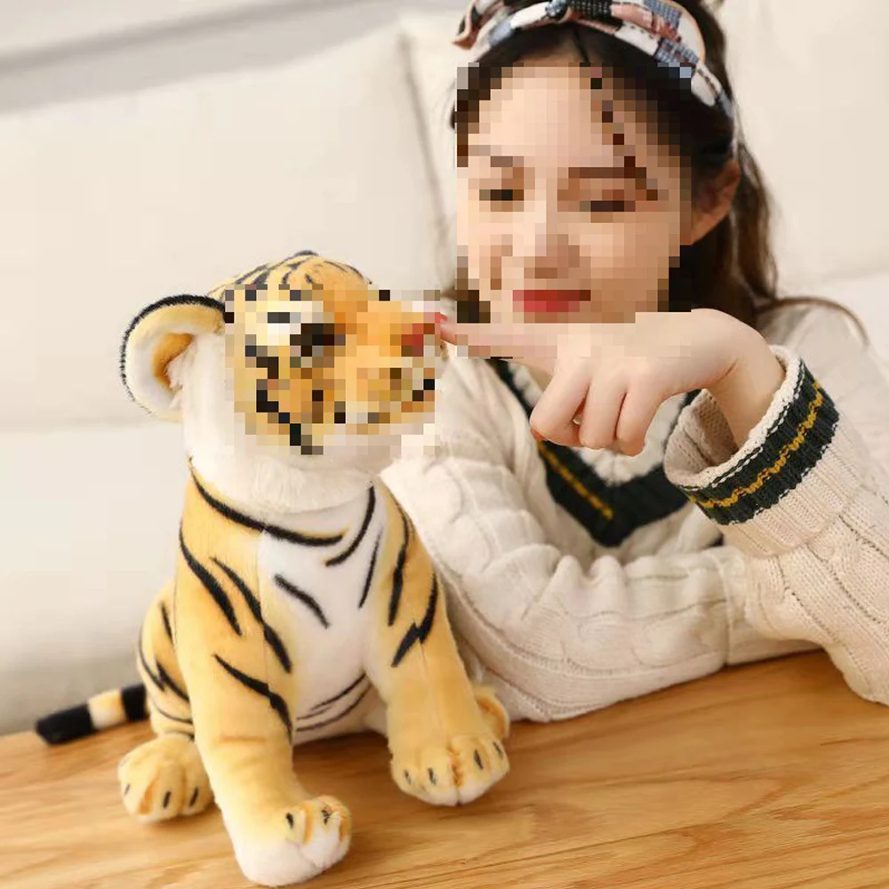 Real Life Plush Tiger Doll Toys For Children Cute Stuffed Animals Toy Present Good Quality Standing Decoration