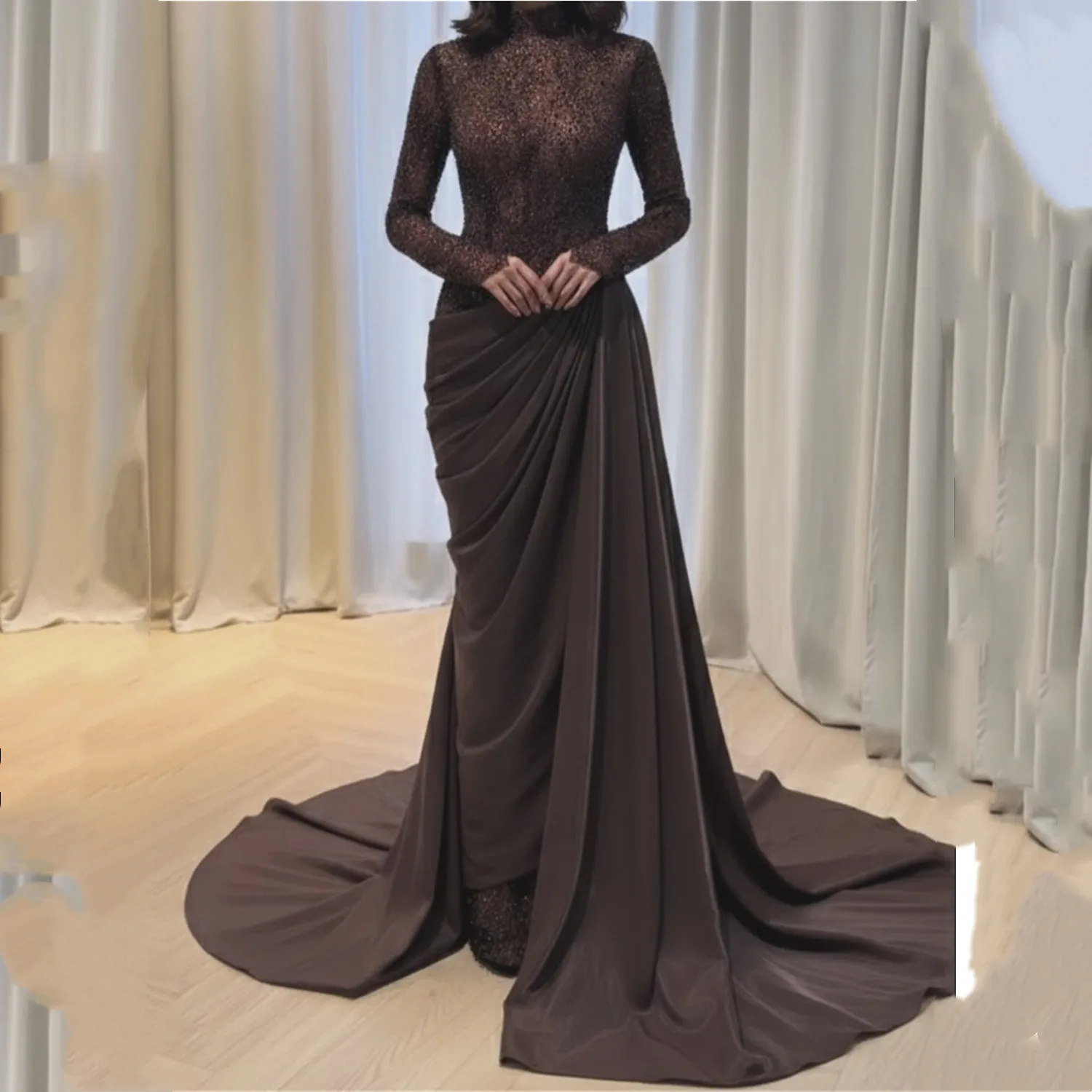 

Lorrtta Brown Elegant Party Dresses 2025 Robes of Soirée Wedding Dresses for Parties فساتين سهرة Women Evening Dress Customized