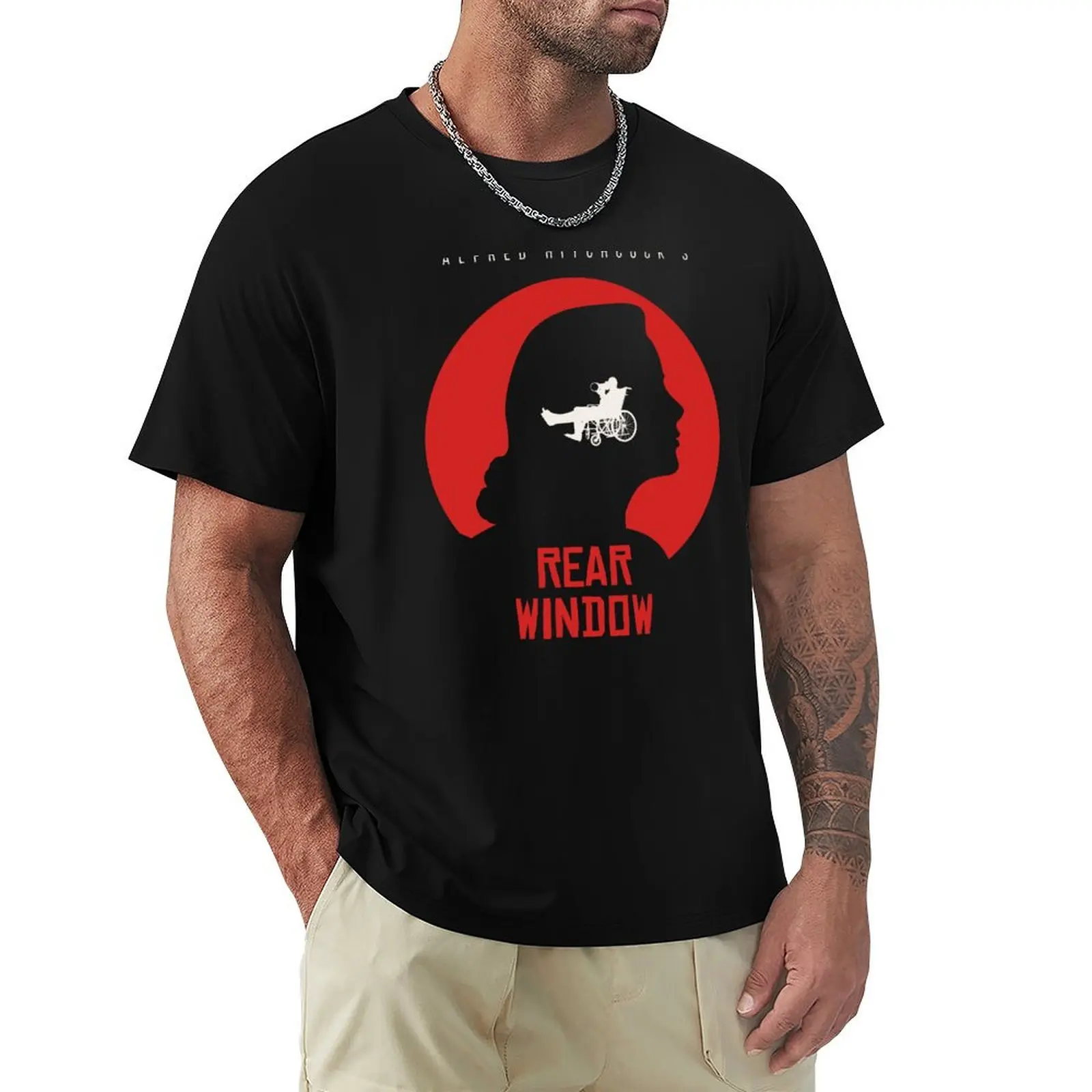 

Alfred Hitchcock Rear Window T-shirt blacks summer clothes for a boy men clothings