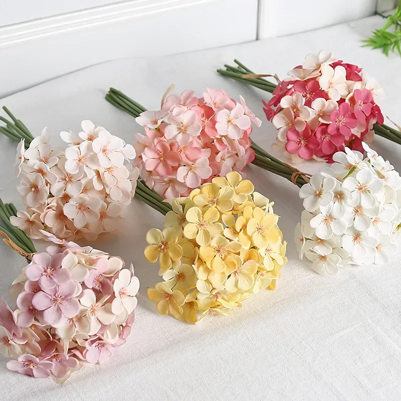 30cm Artificial 7-pronged Hydrangea High-end Artificial Flower  Bridal Bouquet Home Decor Table Decoration for Wedding