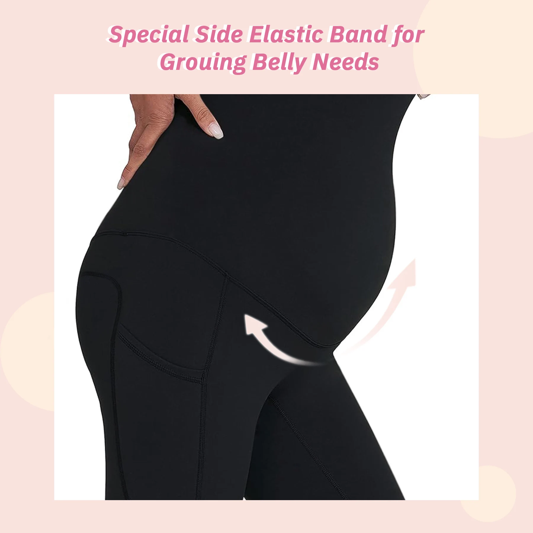 Maternity Shark Skin Pants Women Adjustable Belly Band Pocketed Yoga Workout Active Support Over Belly S-XL Leggings