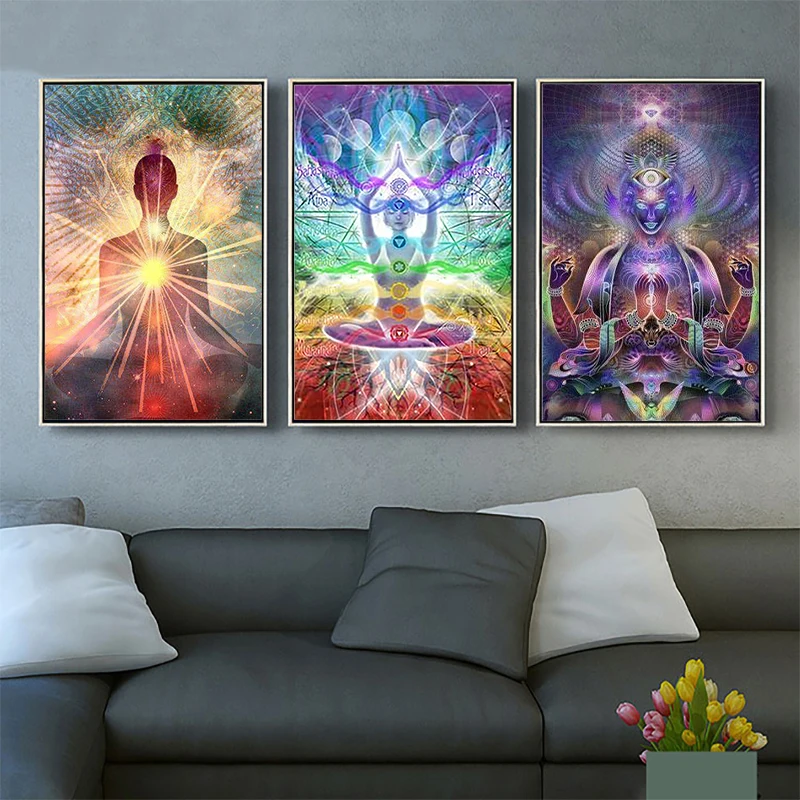 Indian Buddha Meditation 7 Chakra Yoga Sports Full Drill 5D Diy Diamond Painting Embroidery Rhinestone Picture Mosaic Home Decor