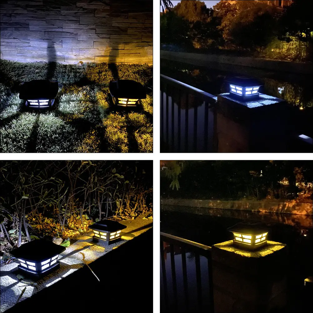 

1 шт. Солнечный садовый светильник для двора, уличный столбчатый фонарь, водонепроницаемый садовый светильник, инструмент для освещения забора, для украшения двора и патио