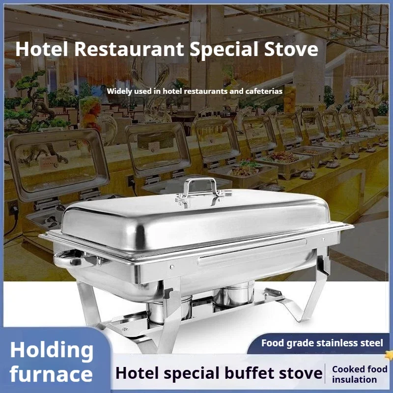 OYLP Portable Buffet Chafing Dish, Food Grade SS 1/2/3 Compartment, Alcohol Burner for Outdoor Party,Commercial for Hotel Restau