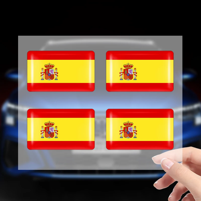 에폭시 스페인 국기 스티커, 자동차 인테리어 장식 데칼, 혼다 아우디 BMW 기아 닛산 도요타 폭스바겐 르노 배지 1, 10 개, 20 개