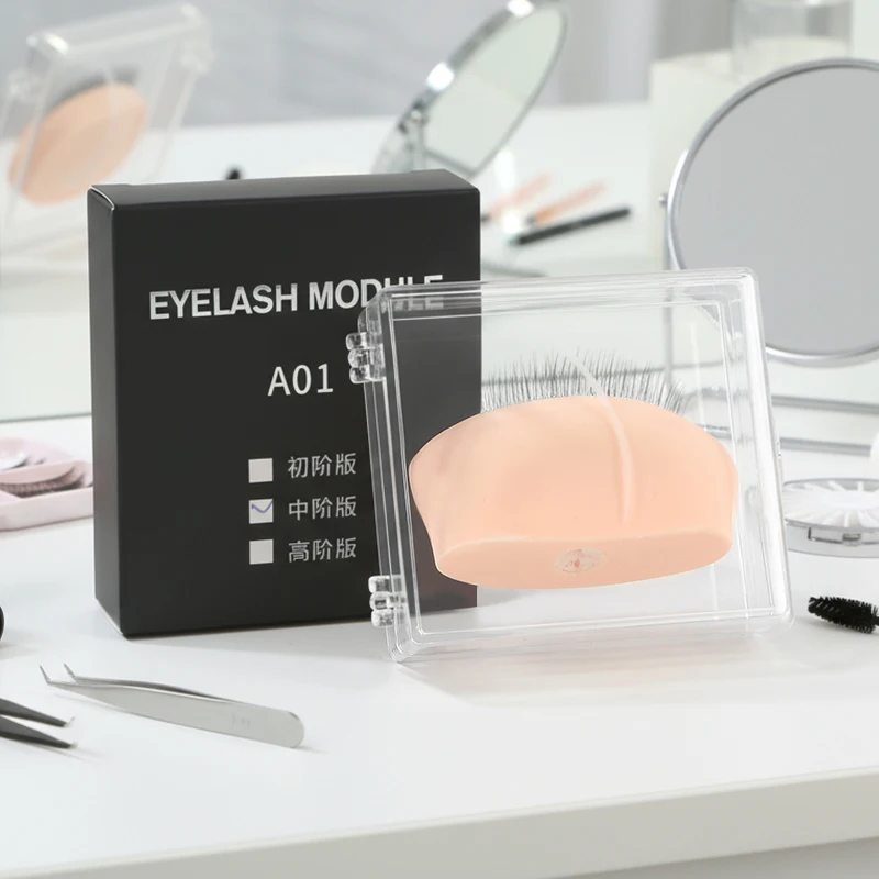 Realistic 3 Layer Eyelash Extension Practice Silicone Model Reusable Training Eyelids Lash Tech Supplies Makeup Tool Mannequin