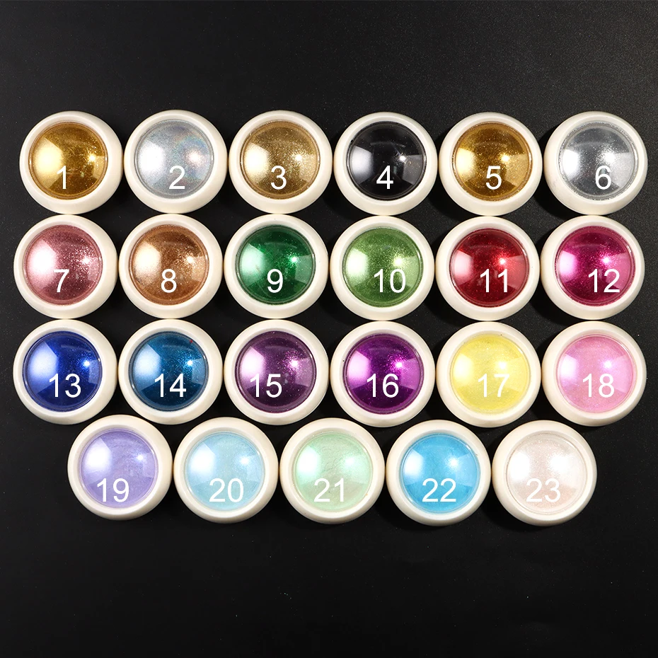 23 قطعة كروم مرآة مسمار مسحوق الصباغ المجسم الفضة الذهب مسمار الفن بريق قزحي الألوان لامع Y2K فرك الغبار الديكور