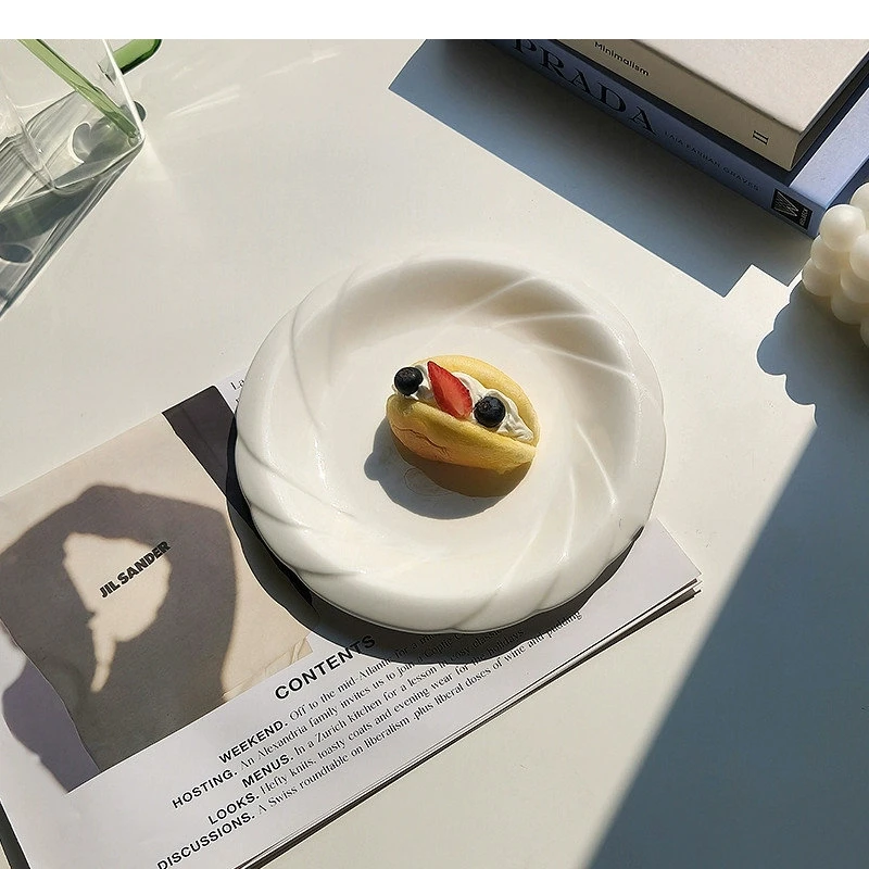 

Домашняя тарелка для торта в скандинавском стиле, десертная тарелка, кухонная керамическая стейк, украшение для ресторана, основная посуда, посуда