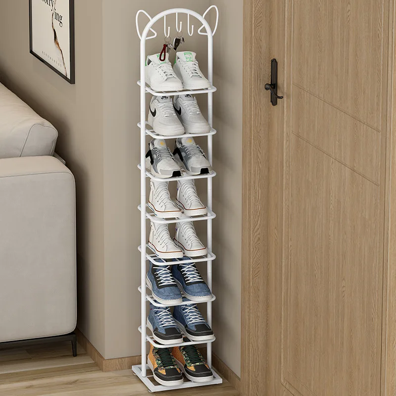 Imagem -03 - Multi-layer Metal Shoe Rack Cat Ear Cabinet High Heels Storage Shoes Organizer Chinelos Casa Sala de Estar Luxo