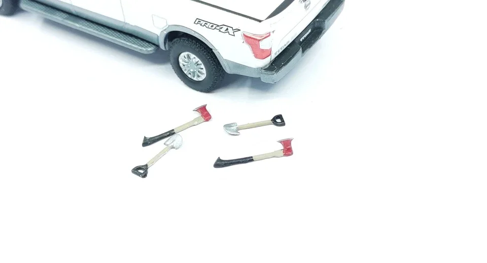 1/64 Car Model Survival Axe, Engineer Shovel, Various Tools, Off-road Vehicle, Sedan, Pickup Truck, Various Vehicles