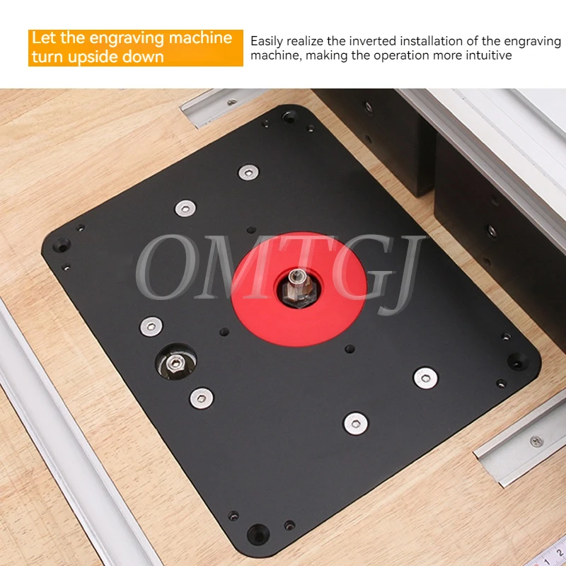 Sistema de elevación de enrutador de carpintería con placa de inserción de mesa de enrutador de aluminio, recortadora de banco de trabajo de carpintería, herramienta de máquina de grabado