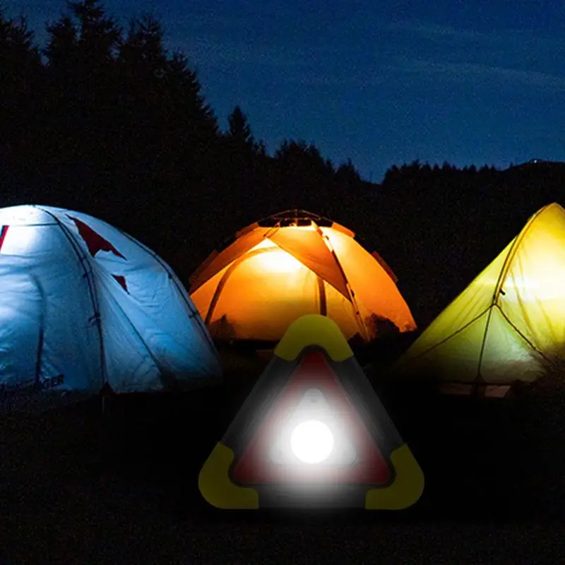 Lumières triangulaires solaires 2 en 1 pour voiture, triangles d'iode, lampe de travail LED triangulaire de sécurité portable, 4 modes, lumière iodée pour véhicule