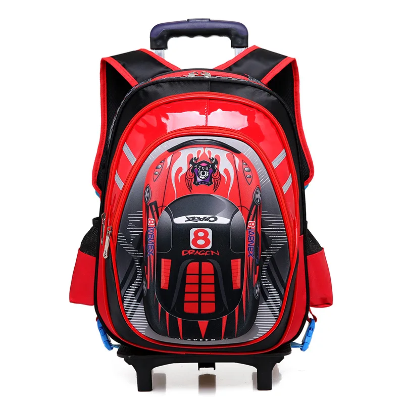 School Bags on Wheels Trolley Backpacks Kids Rolling Backpack for Boy Children Travel Bags