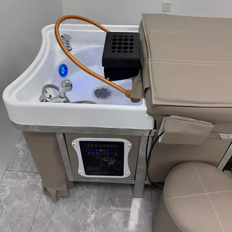 Электрическая интеллектуальная массажная кровать для обработки головы, специальная тайская кровать для шампуня с откидной спинкой для парикмахерской, полностью автоматическая