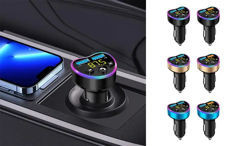 Universal USB Mobile Fast Charger Car Charger Music Player FM Transmitter QC3.0 Car Charger Adapter Blue tooth MP3 Smart Charger