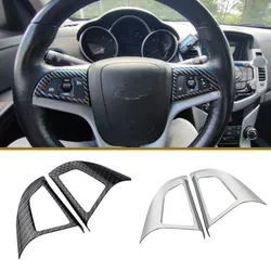 2 packs for Chevrolet Cruze Sedan Hatchback 2009 - 2015  Car Chrome Steering Wheel Protective Cover Trim Sticker  Accessories