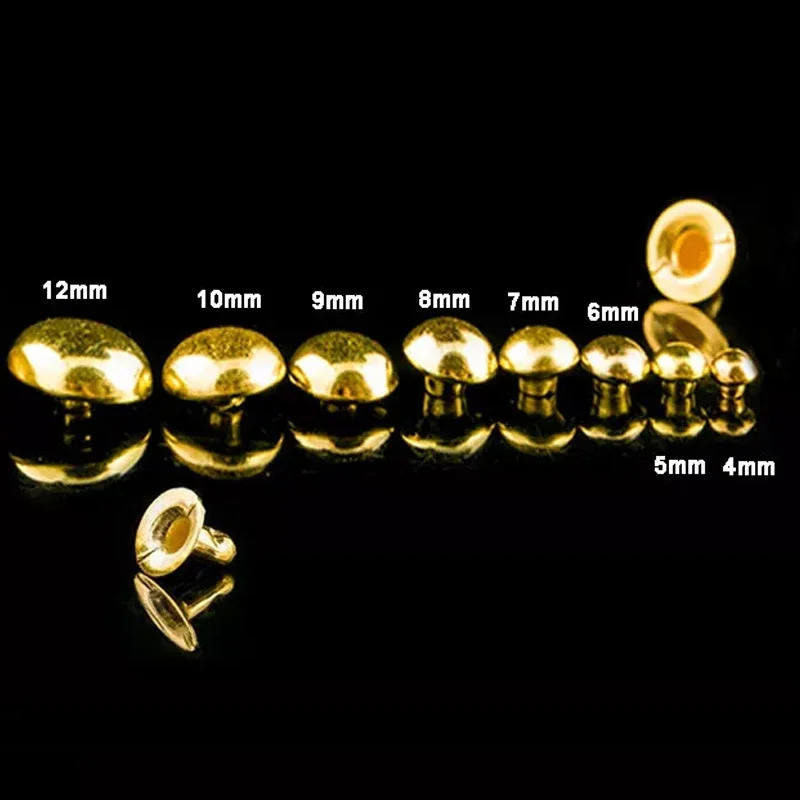 Garment Rivets 4mm 5mm 6mm7mm 8mm 9mm 10mm 12mm Gold/Silver Domed Single Cap Rivets Leather Sewing Crafts Studs Button