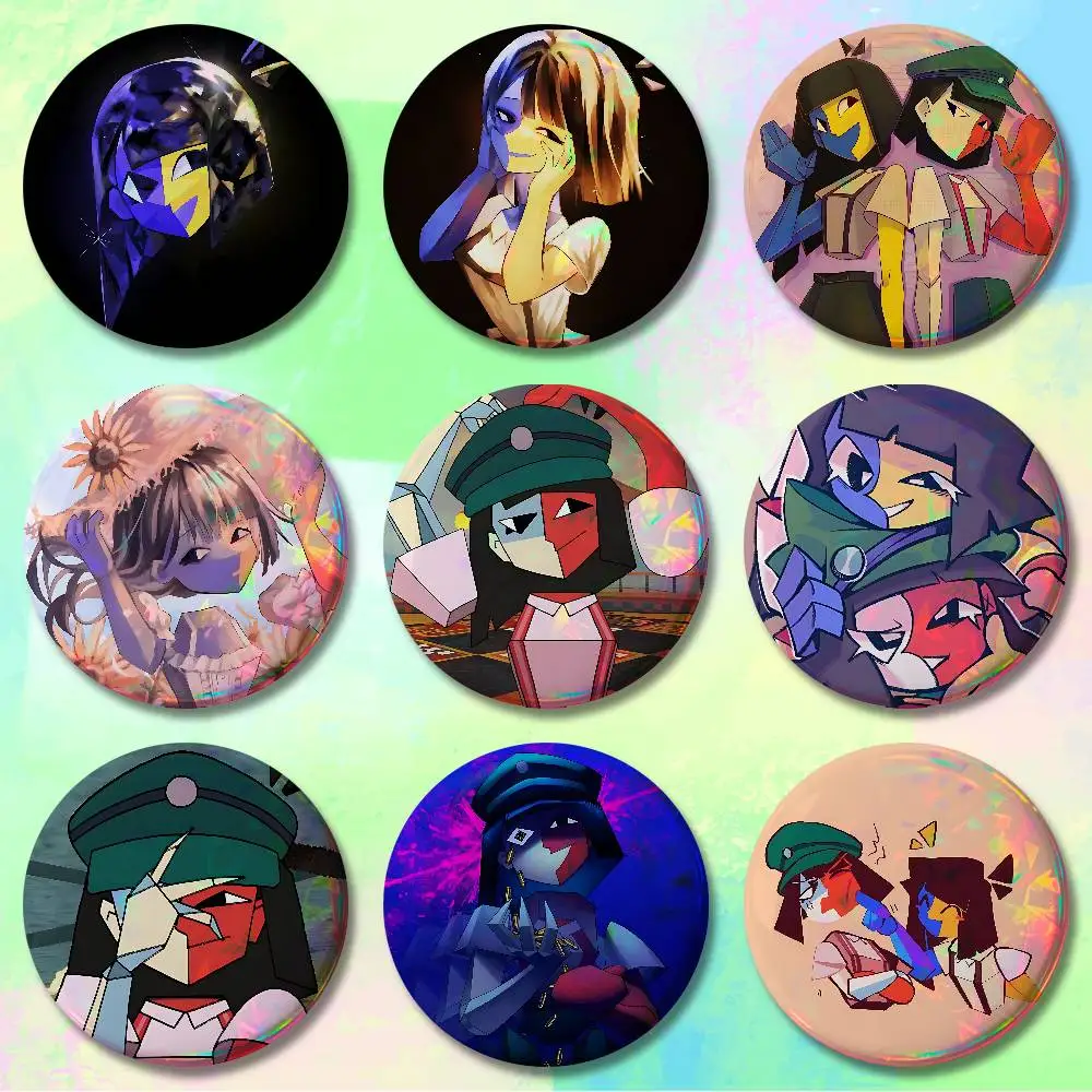 

E-ENA D-Dream BBQ Game 58mm 44mm HD Print Brooch Badges Pretty Derby Round Display Brooches Lapel Pins