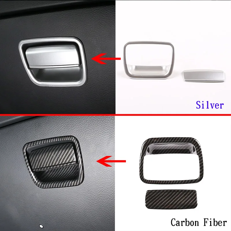 

2 Color ABS chrome Carbon Fiber For BMW X1 E84 2011-2015 Car ABS Co-pilot Glove Storage Box Handle Lid Trim Interior accessories