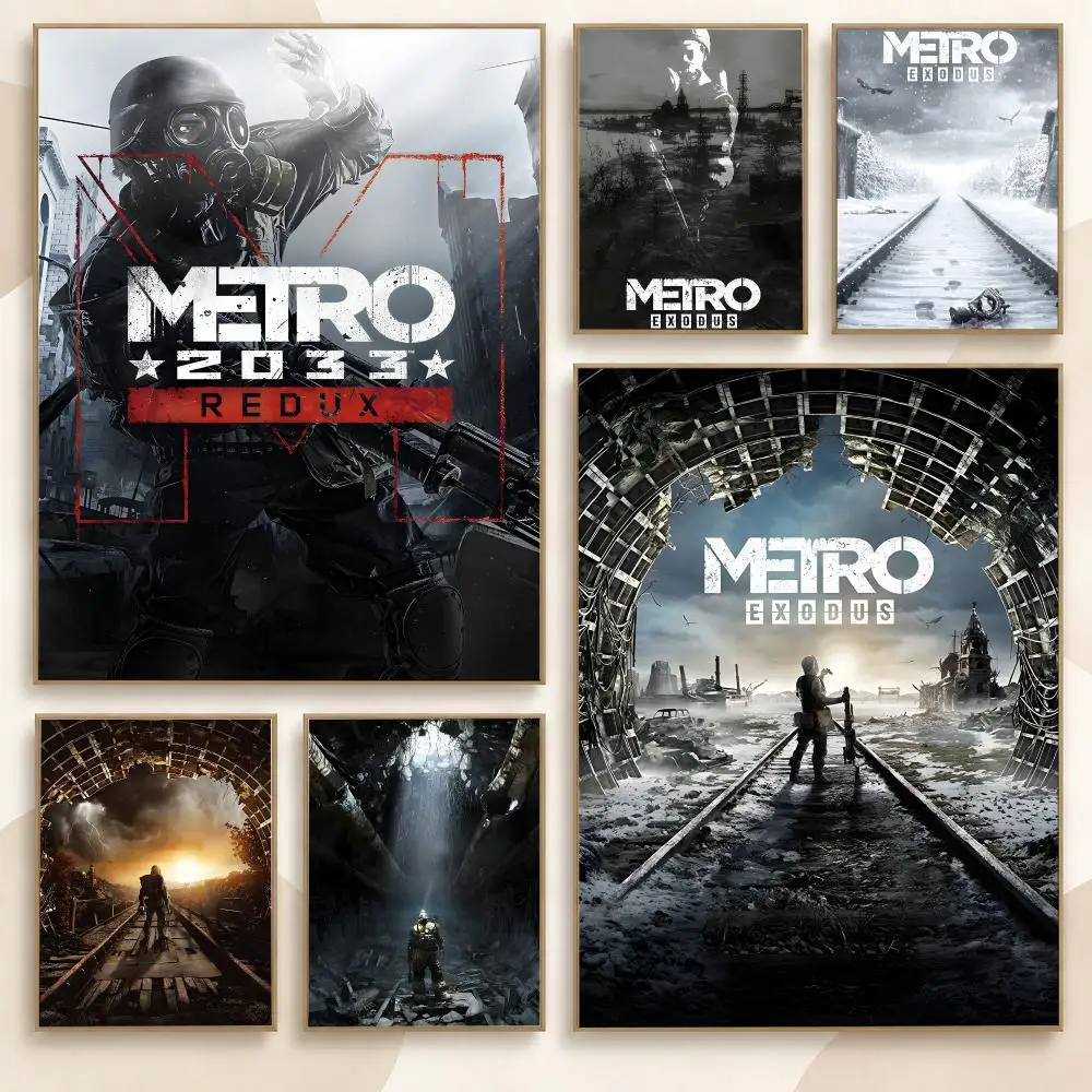 Metro Exodus Gaming Series Retro Action Character Fan Poster Contemporary Wall Art Print for Bedroom & Living Room, Unframed