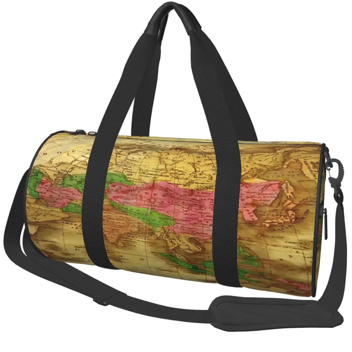 

Gym Bag Vintage Map Of The World Sports Bag with Shoes Men Outdoor Custom Handbag Novelty Training Fitness Bag