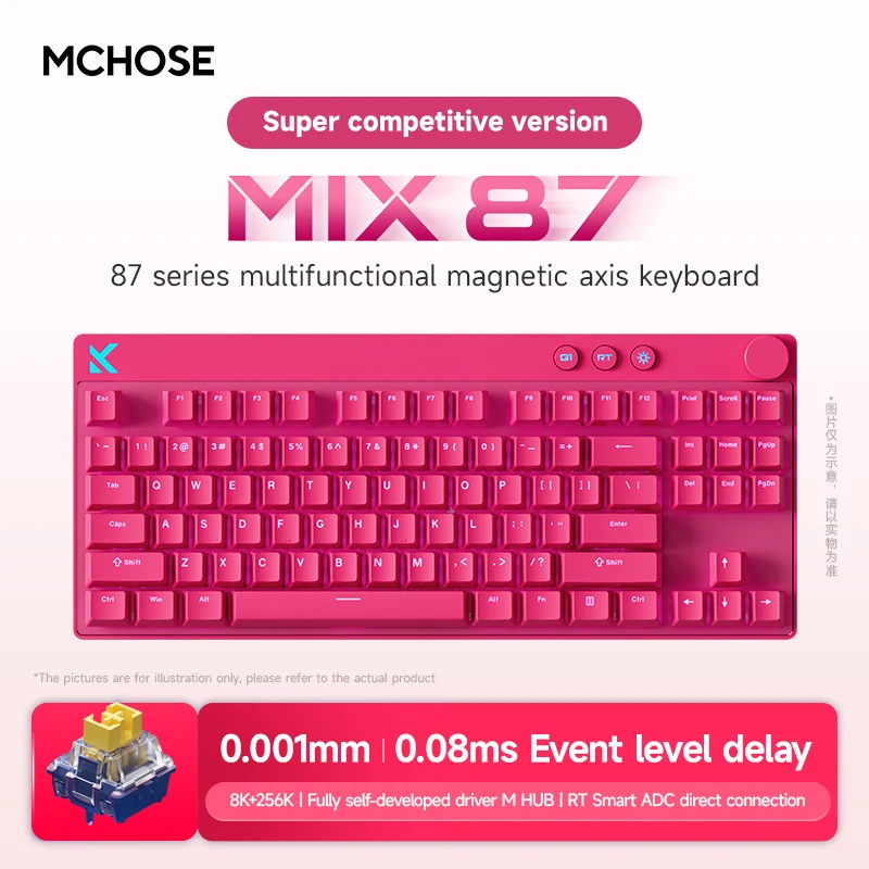 

MCHOSE MIX 87 Magnetic Swtich Keyboard Wired Gaming Keyboard RGB 8K+256K E-sport 0.08ms Low Latency PC 0.001mmRT Custom Keyboard